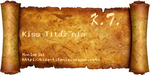 Kiss Titánia névjegykártya